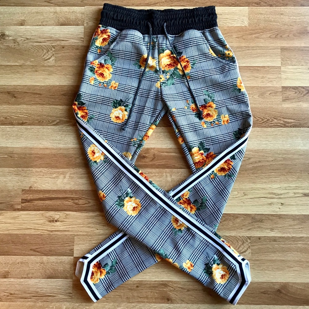 Mens Sunday Floral Trackpant Jogger Hybrid Orange